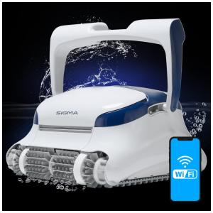 Dolphin Sigma Aspirador Robótico para Piscina com Wi-Fi, Giroscópio, Filtros Ultrafinos Superiores Duplos, Piscinas até 15 m
