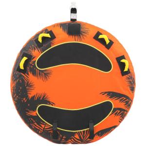 Boia Rebocável para 2 Pessoas, Carga Máx 294 kg, 4 Alças e Capa com Proteção UV, Magshion, Laranja