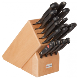 Conjunto de blocos de facas gourmet Wsthof, tamanho único, bloco de faia, facas de aço inoxidável