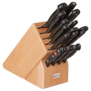 Conjunto de blocos de facas gourmet Wsthof, tamanho único, bloco de faia, facas de aço inoxidável