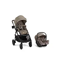 Cadeirinha Joie Rue Marrom Sistema de Viagem 4-em-1 com Carrinho e Base Antirrotação