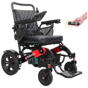 Cadeira de Rodas Elétrica Dobrável Reclinável para Adultos de até 150 kg, Rubicon DX08, Prata