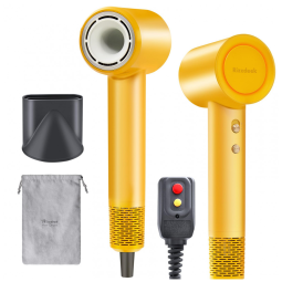 Secador de Cabelo Rápido com Íons para Mulheres Rizzdeek, Motor sem Escova, Secagem Rápida, Baixo Ruído, Amarelo