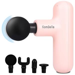 Massageador Pistola Elétrico Profissional Sem Fio 4 Acessórios, KOMBELLA, Rosa