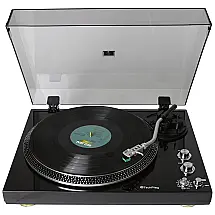 Vitrola Toca Discos com Pré Amplificador Integrado e Retorno Automático, 110v, TECH PLAY TCP4530 Black, Preto