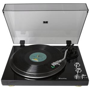 Vitrola Toca Discos com Pré Amplificador Integrado e Retorno Automático, 110v, TECH PLAY TCP4530 Black, Preto