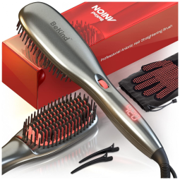 Escova Alisadora 30 em 1 Seca e Modela com 5 Níveis de Temperatura, 110v, BEKIND BH01, Dourado