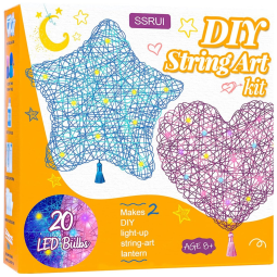 Kit Faça Você Mesmo DIY Coração 3D com Luzes LED, Idade Recomendada 8 ou mais, SSRUI, Rosa