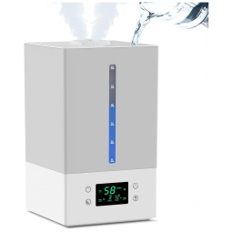 Umidificador Ultrassônico Portátil WOAEDMBY 6 Litros até 50H e Giratório em 360 , 110V, Cinza