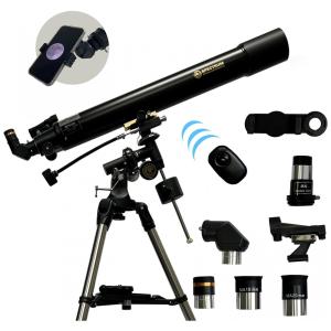 Telescópio Astronômico 450x com Adaptador de Celular e Controle Remoto, Spectrum Optical Instruments, Preto