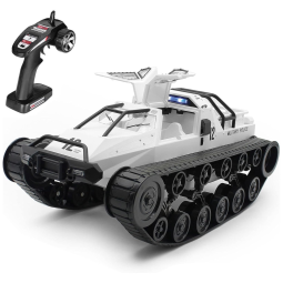 Ruko RC Carrinho de Controle Remoto Tanque de Guerra Militar, Giratória 360, Recarregável, DOLLOX, Branco