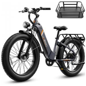 Bicicleta elétrica Jasion Thunder stealth black pneus 26x4 motor 750W nominal 1800W pico bateria 48V 18Ah 864Wh quadro aço carbono 7 marchas