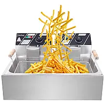 Fritadeira Elétrica Dupla Profissional 23 Litros de Capacidade, Aço Inoxidável, 110V 5000W, BEGGI