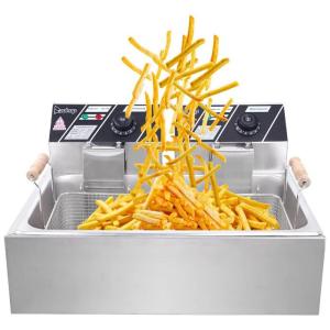 Fritadeira Elétrica Dupla Profissional 23 Litros de Capacidade, Aço Inoxidável, 110V 5000W, BEGGI