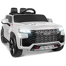 Carro Elétrico Infantil a Bateria com Controle Remoto, Luzes LED, Música Bluetooth, Buzina e 3 Velocidades, 12V, ENYOPRO, Branca