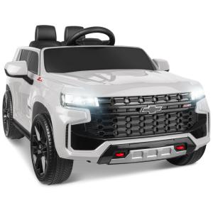 Carro Elétrico Infantil a Bateria com Controle Remoto, Luzes LED, Música Bluetooth, Buzina e 3 Velocidades, 12V, ENYOPRO, Branca