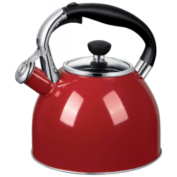 Rorence R T 11R Chaleira de Chá 2.5L com Apito, Aço Inoxidável, Vermelha
