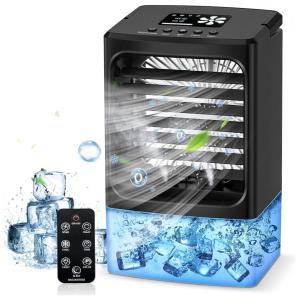 Climatizador Portátil 400mL com 3 Velocidades e LED, 110v, KUUOTE, Preto