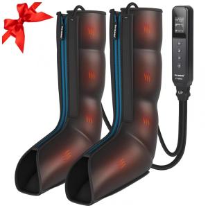 Massageador Elétrico de Compressão para Pernas e Pés 27 Modos e 3 Intensidades, FIT KING, Preto