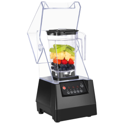 Liquidificador Profissional com Lâminas 4D Autolimpantes, à Prova de Som e 5 Velocidades, 110V 1400W, SYBO, Preto