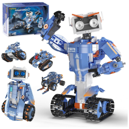 Kit de Contrução STEM 5 em 1 Robô Controlável via APP com 903 Peças para Crianças de 8 a 12 Anos, YESHIN, Azul
