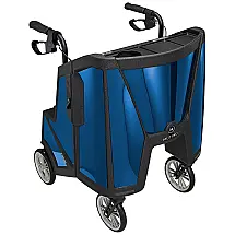 Andador Adulto Idoso Motivo com Bandeja e Porta Copos, Suporta até 136 Quilos, Azul