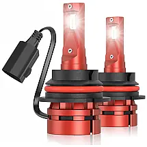 Kit Xenon Lâmpadas LED Branca 16000 Lumens 6000K, 2 Peças, TORCHBEAM 9007, HB5, Vermelho