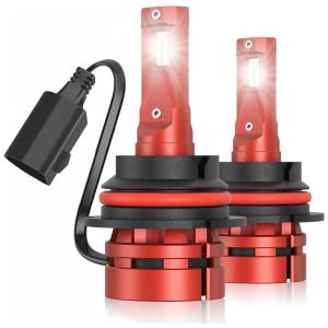 Kit Xenon Lâmpadas LED Branca 16000 Lumens 6000K, 2 Peças, TORCHBEAM 9007, HB5, Vermelho