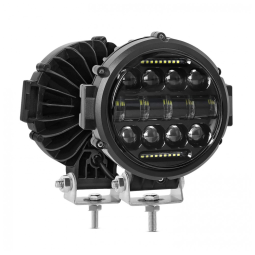 Farol de Milha LED Off Road com 5600 Lúmens e Luz Branca IP68 12V, 60W, 2Un, Aaiwa, Preto