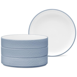 Conjunto de Pratos, Estilo Minimalista com 4 Peças, Capacidade de 350mL, Material de Porcelana e Formato Redondo, Noritake G031-560D, Azul