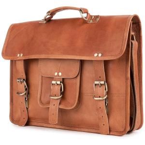 Berliner Bags Bolsa, Pasta de Couro para Laptop Vintage Marrom