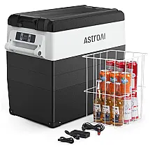 AstroAI Geladeira, Cooler Portátil Automotivo 54L, c, Controle de Temperatura, 60W, 12V, Preto.
