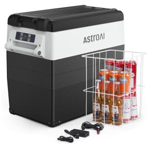 AstroAI Geladeira, Cooler Portátil Automotivo 54L, c, Controle de Temperatura, 60W, 12V, Preto.