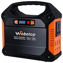 Estação de Energia Portátil 150W Saída AC 110V 3 Portas DC 12V e 3 Portas USB Luz LED Silencioso