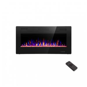 Lareira Elétrica de Embutir A45x91L, com Controle Remoto e Luz de LED Tela Sensível ao Toque, 500W, 110v, R.W.FLAME 1, Preto