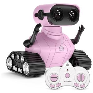 ALLCELE Robô Educativo Inteligente Eletrônico e Recarregável p, Crianças 3 Anos ou Mais, Rosa