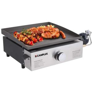 Churrasqueira a Gás Portátil com 1 Queimador, 13000 BTU, CAMPLUX ENJOY OUTDOOR LIFE GG301S, Prateado