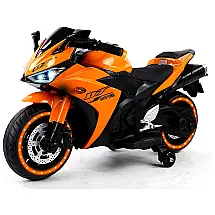 TAMCO Moto Elétrica Infantil 12V Recarregável com Função MP3 e Luzes, 3 a 5 Anos, Laranja