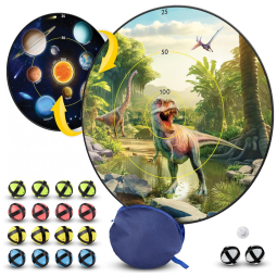 National Geographic Kids Dart Board - Alvo Reversível com Dardos de Ventosa em 4 Cores, Conjunto de Jogo Interno,Blue Marble