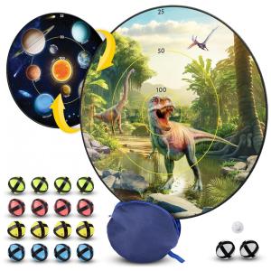 National Geographic Kids Dart Board - Alvo Reversível com Dardos de Ventosa em 4 Cores, Conjunto de Jogo Interno,Blue Marble