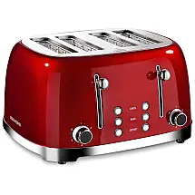 Torradeira, com 4 fatias, 1650W, vermelha, 110v, REDMOND, Vermelho