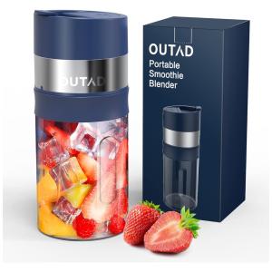 Liquidificador de Bancada Portátil 450 mL para Vitaminas, Recarregável, 85W, OUTAD, Azul