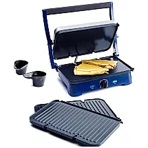 Grill Elétrico Antiaderente com Placas Removíveis, 110V 1200W, Nozaya, Azul