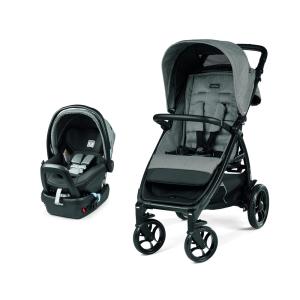Carrinho de Bebê com Cadeira para Carro Peg Perego, Cinza