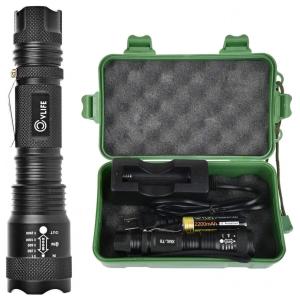 Lanterna Tática LED 5 Modos Resistente À Água Clipe de Cinto Bateria Recarregável