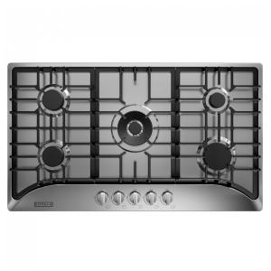 Cooktop a gás 91cm Empava inox 5 queimadores SABAF selados 49000BTU dual fuel GN/GLP ignição eletrônica 110V