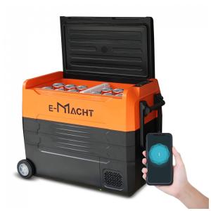 Geladeira Portátil 49L com Controle de Aplicativo e Luz LED, 12 24 V DC e 100 240 V AC, CARSTY, Preto