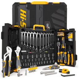 Kit de Ferramentas com Maleta de Transporte, 124 Peças, Amarela, HI SPEC, Amarelo