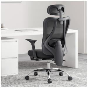 Hbada Cadeira de Escritório Ergonômica Giratória e Ajustável com Apoio 2D, Preta