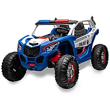 Carro Elétrico Infantil, Jeep da Policia com Controle Remoto, 2 Lugares, 4 Amortecedores, Bancos de Couro, Música e Luzes LED, 24V, Hetoy